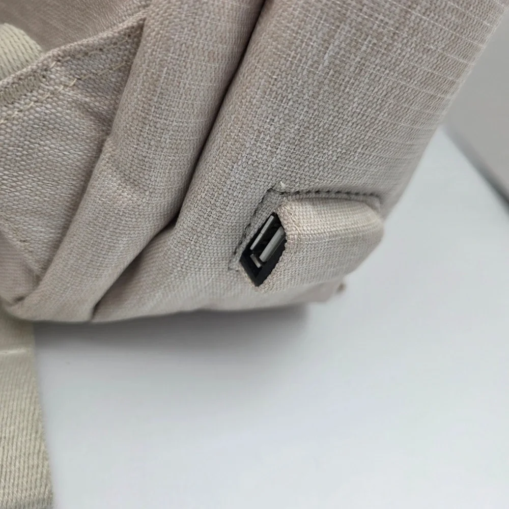 Nordace Siena Smart Backpack Beige ‎  Laptop Charging Travel Bag Luxury Neutral